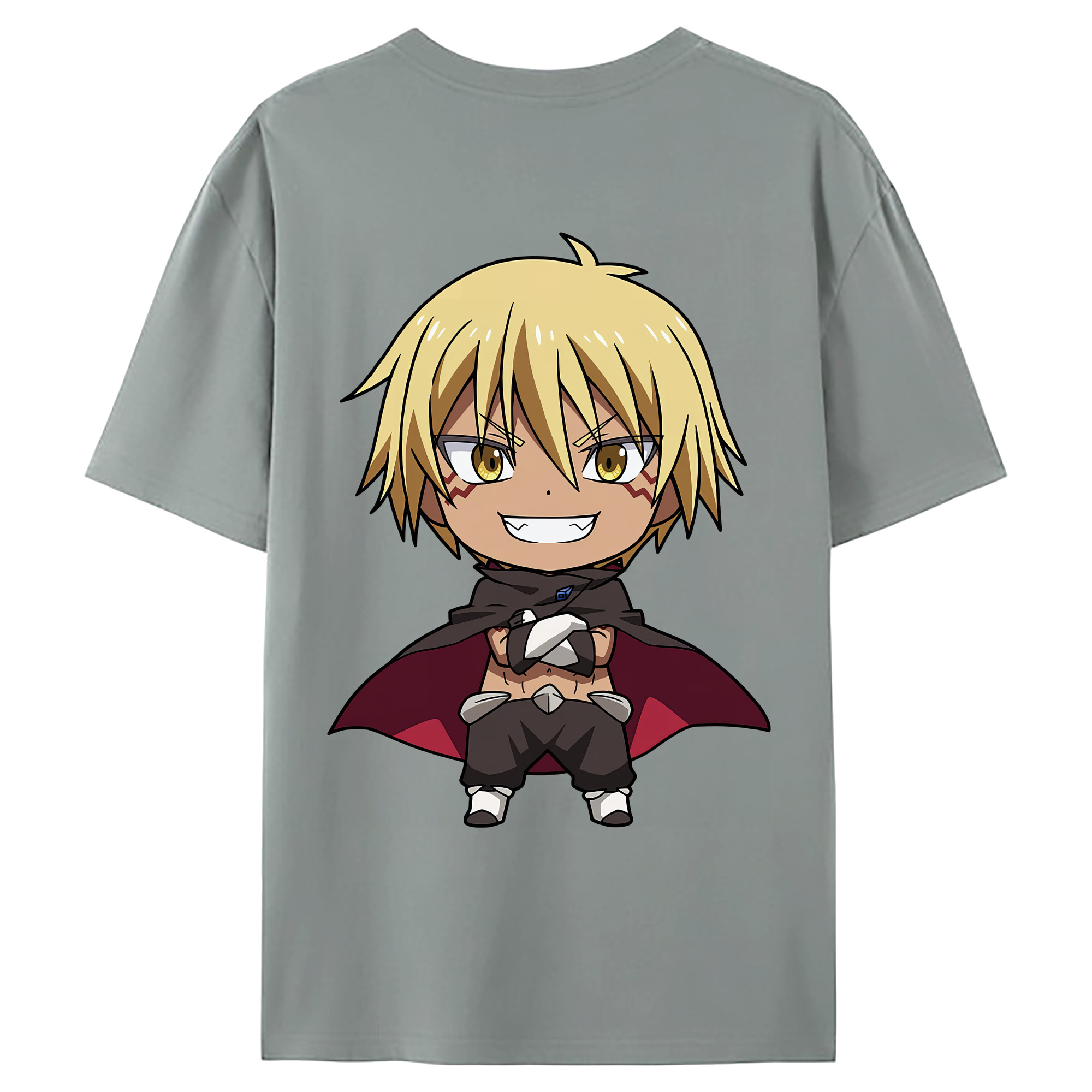 （画像用） 転スラ Regarding Reincarnated to Slime 綿100％ メンズ半袖Tシャツ（バックプリント） 通気性